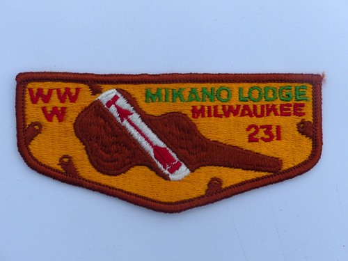 Vintage Unused Lodge 231 Mikano Order of the Arrow Boy Scout Flap WWW Milwaukee - Picture 1 of 2