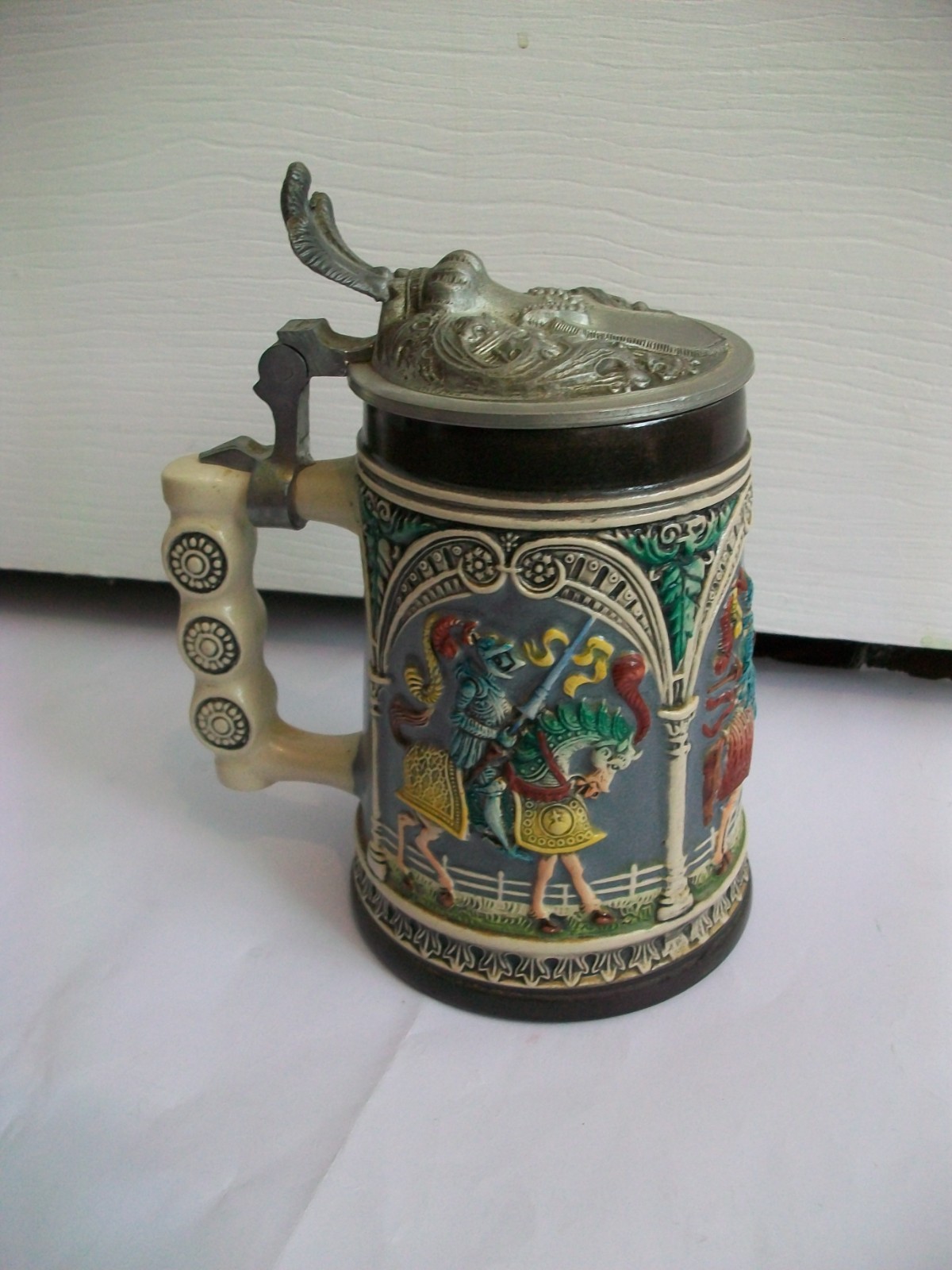 1983 GERZ West Germany Beer Stein Jousting Knights Ltd Edition Knight's Tankard