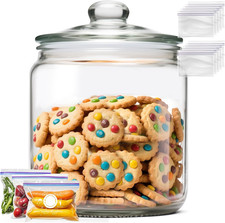 Large Glass Jar with Lid, Airtight Glass Storage Containers with Lids, Wide Mout