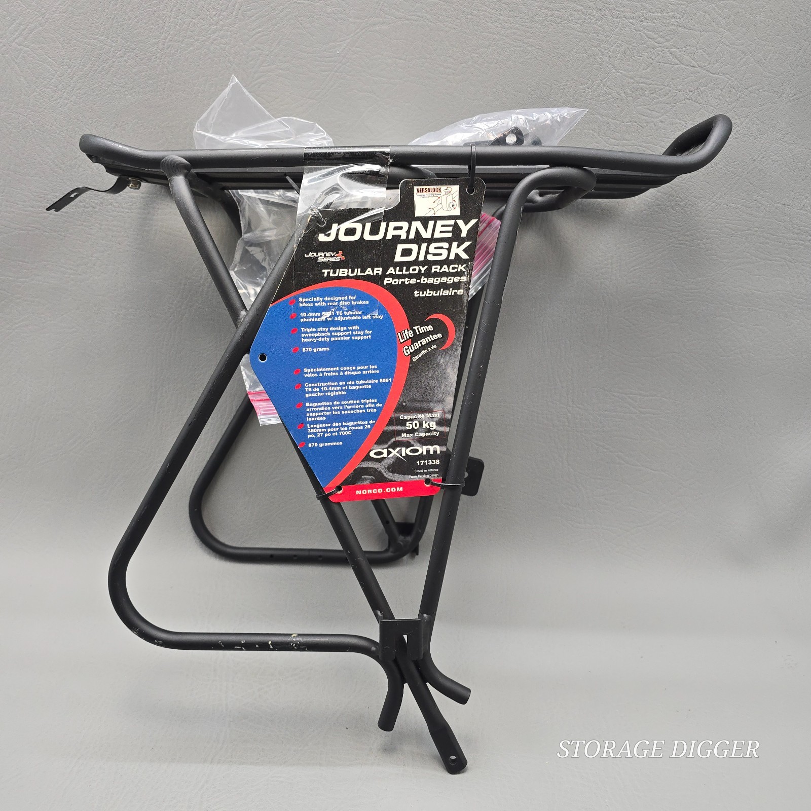 Axiom Journey Disk Black Tubular Aluminum Alloy Bike Rack, 5