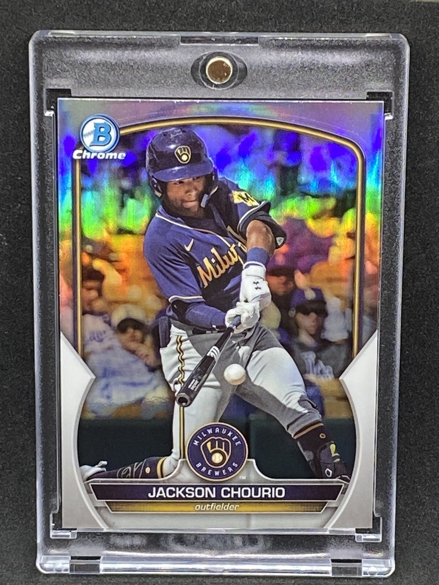 Carte Jackson Chourio Refractor 2023 Bowman Chrome – RC Rookie SSP Rare
