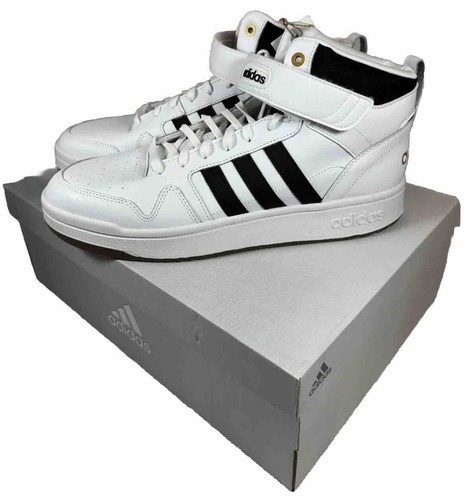Zapato de baloncesto medio Adidas Postmove para hombre, blanco/núcleo negro/dorado metálico talla 13 - Imagen 3 de 12