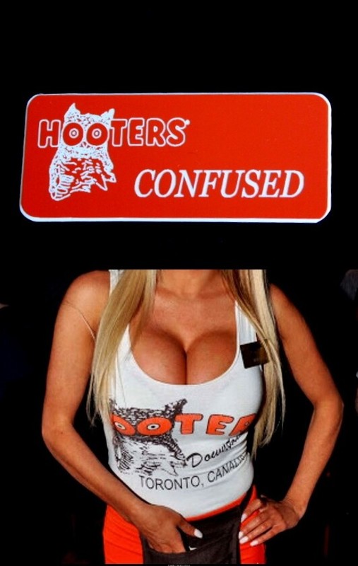Hooters Uniform Confused Name Tag SeXy Hot Role Play Holiday Costume Extra