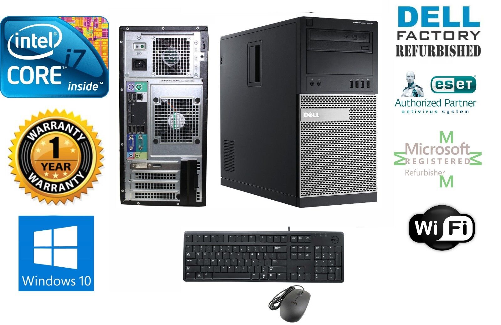 Dell - PC Dell OptiPlex 7010 SFF Intel Core i7-2600 RAM 16Go SSD 480Go  Windows 10 Wifi - PC Fixe - Rue du Commerce