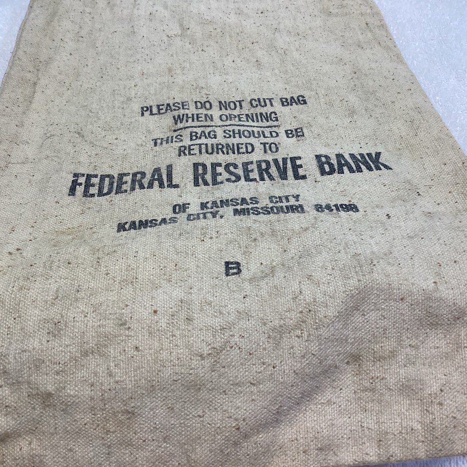 Vintage Federal Reserve Bank KAnsas City, MO Money Coin Bank Bag B eBay