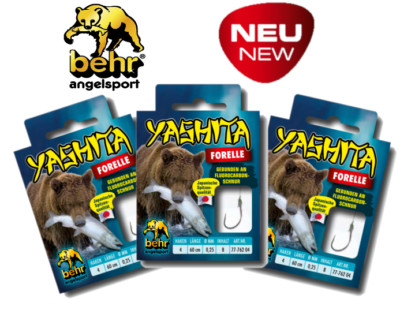 Behr Yashita Angelhaken mit Fluorocarbon Vorfach Vorfachhaken Angelvorfach Haken