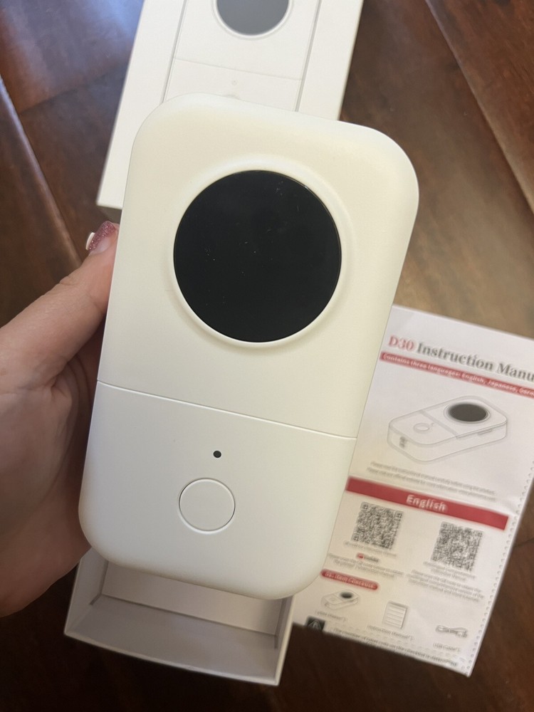 Label Maker Sticker Printer-D30 1 Press Print Thermal No Print Lable Used White Label Maker Sticker Printer-D30 1 Press Print Thermal No Print Lable Used White