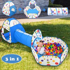 3 in 1 Kids Play Tent and Crawl Tunnel Child Pop Up Crawl Playhouse Toy w/Bag