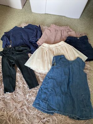 Next River Island Mädchen 6-9 Monate Paket Röcke Tops Demin Kleid Leggins