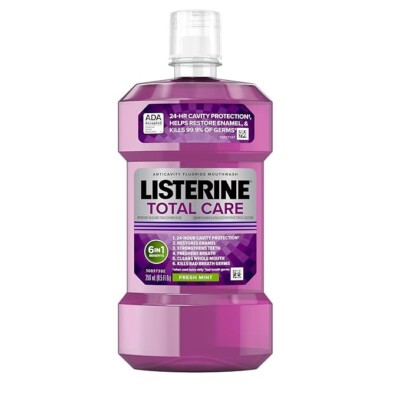 Listerine Total Care Anticavity Fluoride Mouthwash, Fresh Mint, 1 L