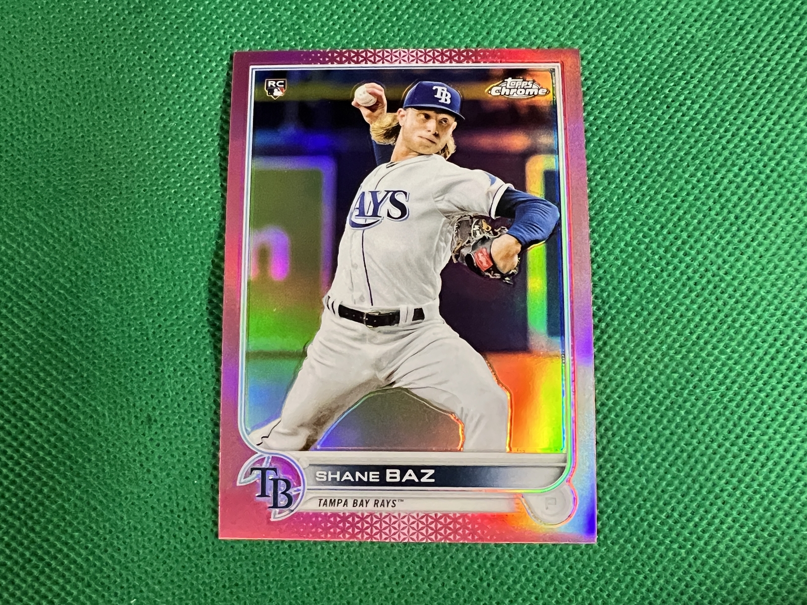 2022 Topps Chrome Pink Refractors #201 Shane Baz Tampa Bay Rays
