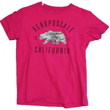 Aéropostale Graphic T-shirt Mens Small Red Solid Short Sleeve California Cotton