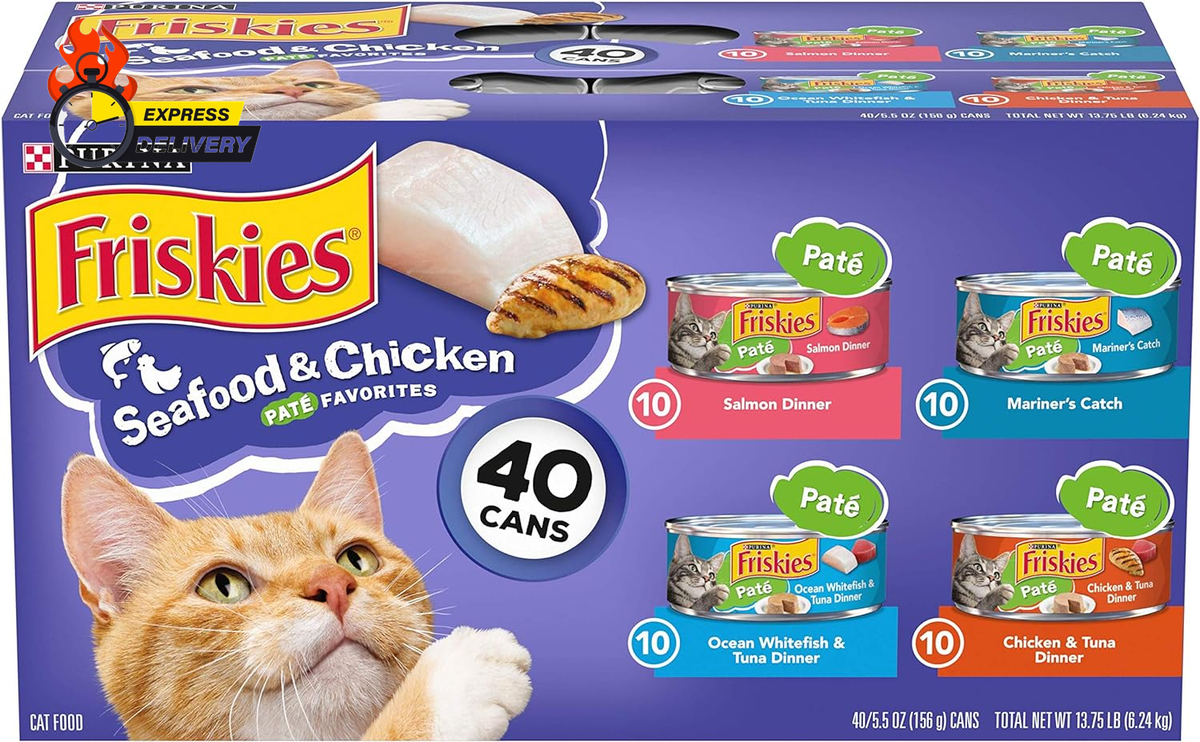 Purina Wet Cat Food Pate Variety Pack Seafood and Chicken Pate