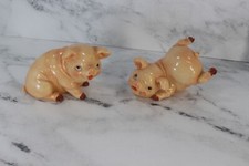 Vintage Happy Pigs - Set of 2 Pig Porcelain Figurines
