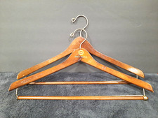 Set of 2 HYATT HOTEL Clothes Pants Coat Jacket Suit Wood Wooden Hangers VINTAGE