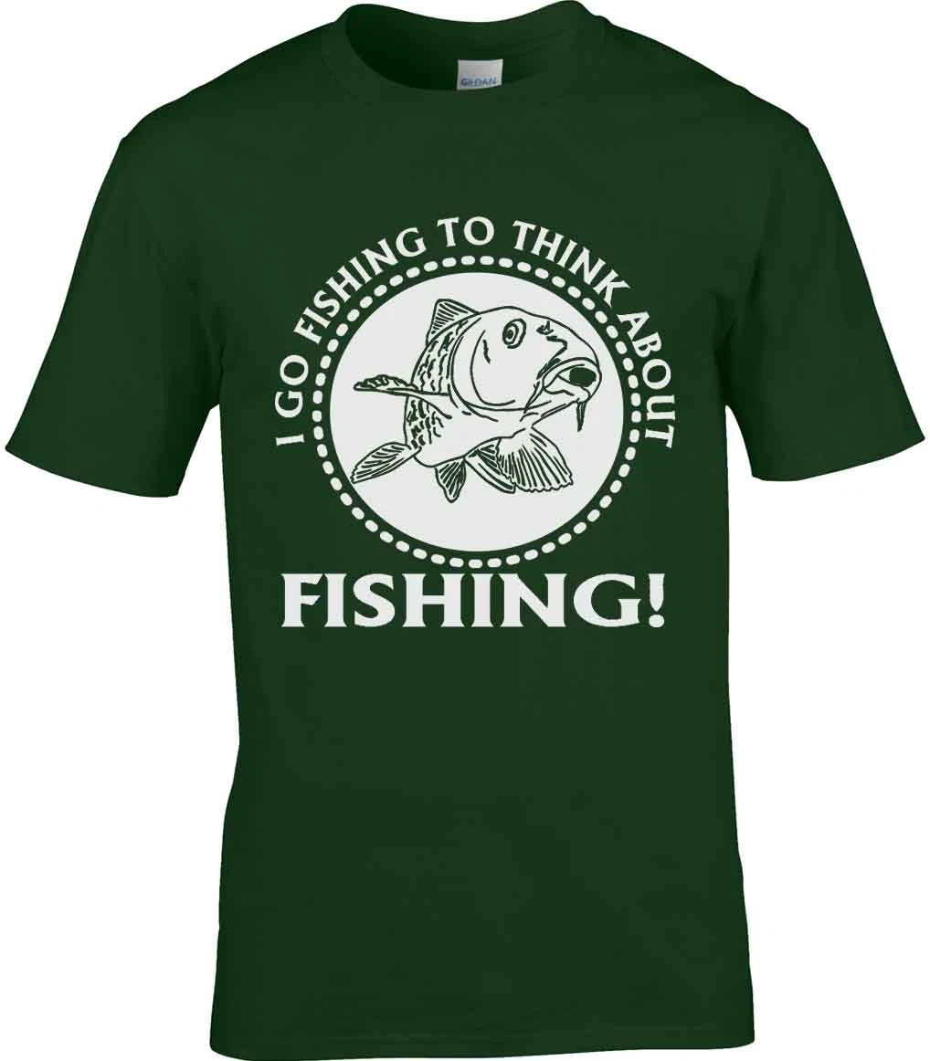 Fishing T-Shirt Fisherman Shirt Angler T-Shirt I Go Fishing To Think  About