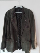 Feiner / Trachten Janker / Lederjacke Herren Gr. 56 / XXL Grün/Braun gebraucht