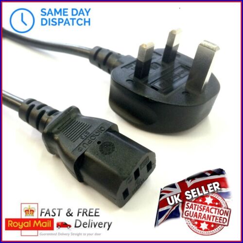 Studio Monitor Speaker Power Cable Mains Cord Wire Kettle Lead UK Plug 2m - Afbeelding 1 van 1