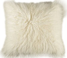 Tibet Lammfell Kissenbezug natur weiß gelockt ca. 50 x 50 cm Lammfell Kissen