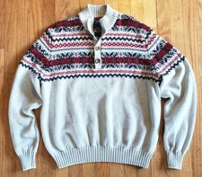 Men's IZOD Cotton Blend 1/4 Button Colorful Pullover SWEATER  XL