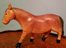 Vintage CELLULOID DONKEY Brown marked Ando Togoro Japan 3" T x 4,5" L