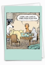 1 Funny Birthday Card with Envelope - Dogopoly C3986BDG