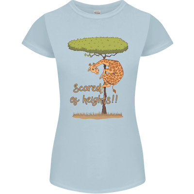 Scared of Heights Funny Giraffe Acrophobia Womens Petite Cut T-Shirt