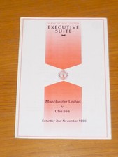 1996 Executive Suite Menu*** MANCHESTER UNITED v CHELSEA***2nd November 1996