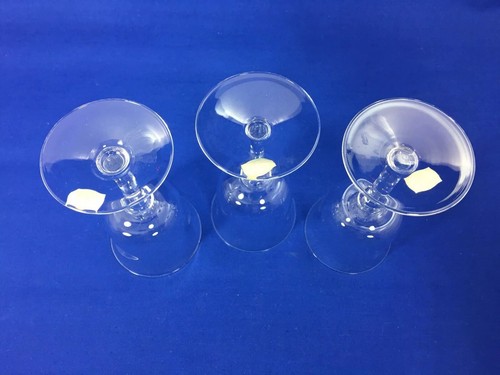 Vintage KUSAK Czechoslovakia 5 3/8" CLARET WINE GLASSES Clear Plain SET OF 3 - Picture 8 of 10