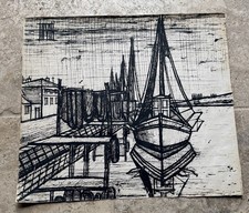 Bernard BUFFET : Port Bretagne A Identifier Gravure originale ? Ou Impression ?