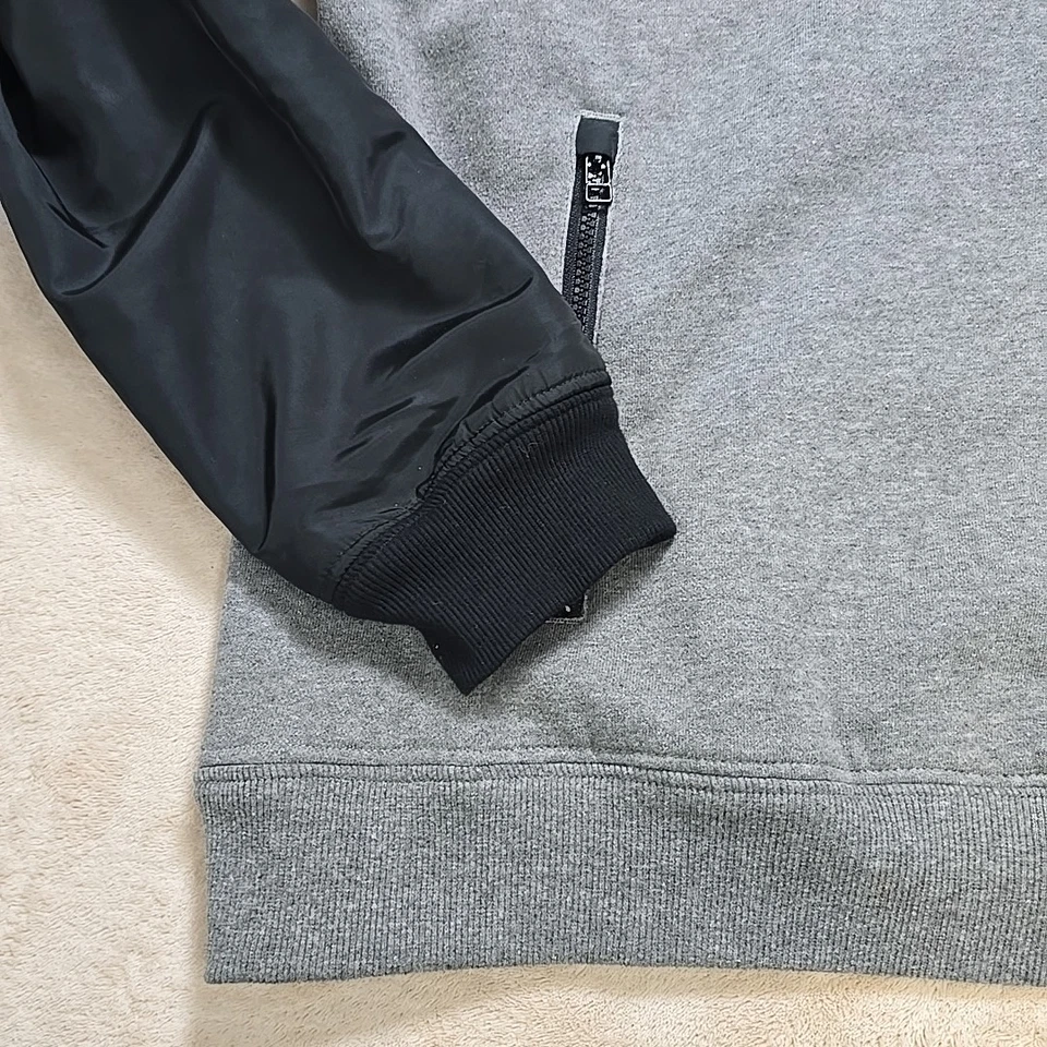 RVCA Jacket Mens XL Black/Gray Half Zip Fleece Lined Zip Pocket Sweatshirt - Image 4 of 4