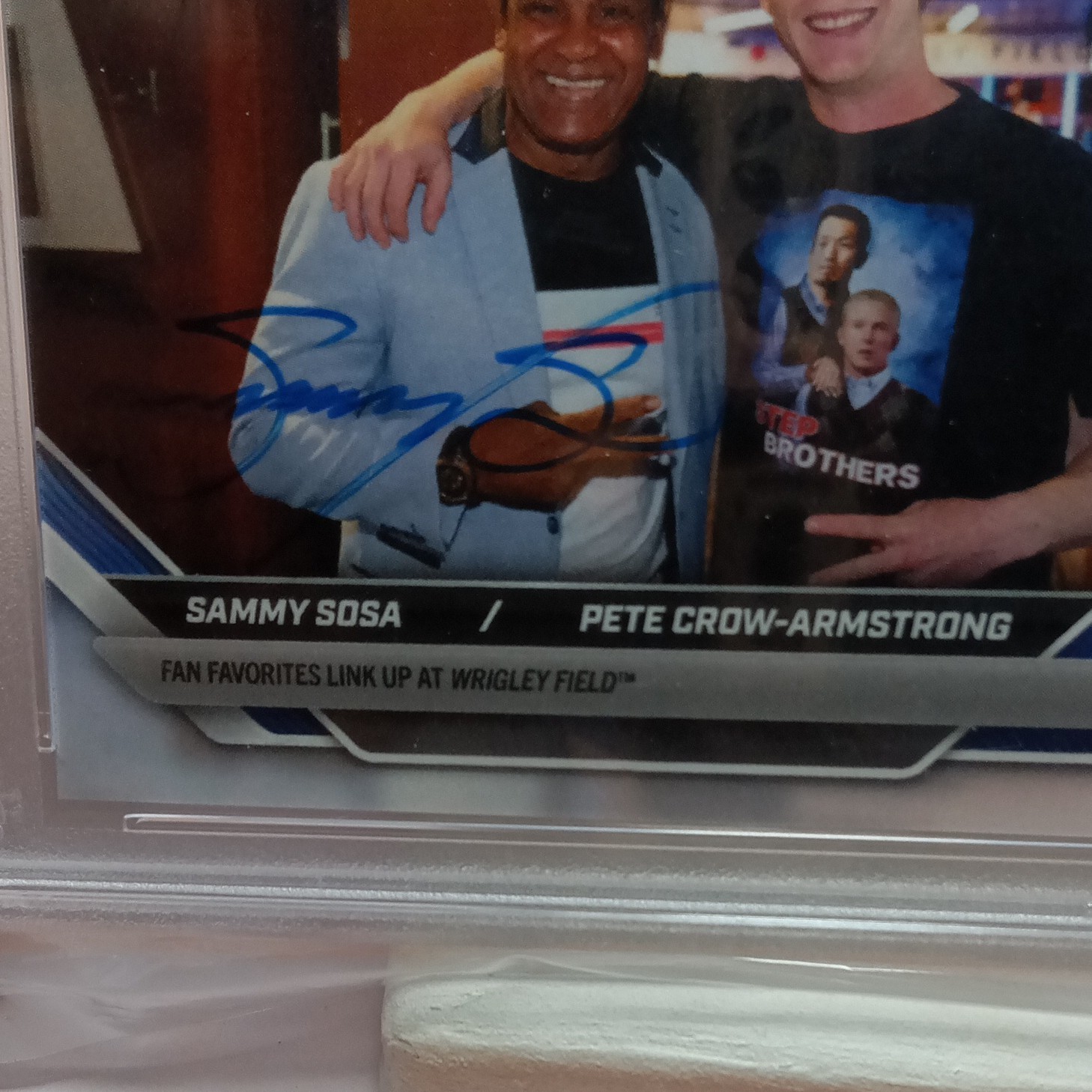 Topps 2025 Topps Now Sammy Sosa/Pete Crow-Armstrong #324 PSA Auto 85644220 view 3