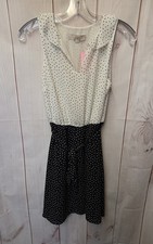 Loft Women's Size 0 White & Black Dress
