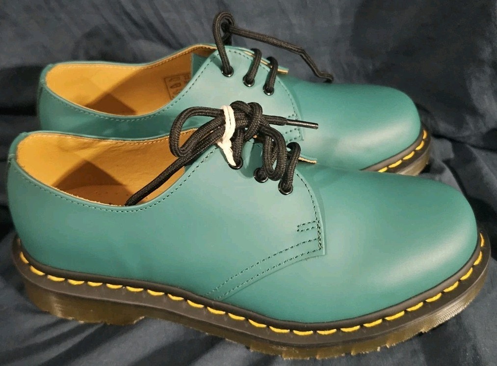 Dr Martens 1461 Smooth Leather Oxford Shoes Teal Green Women Size