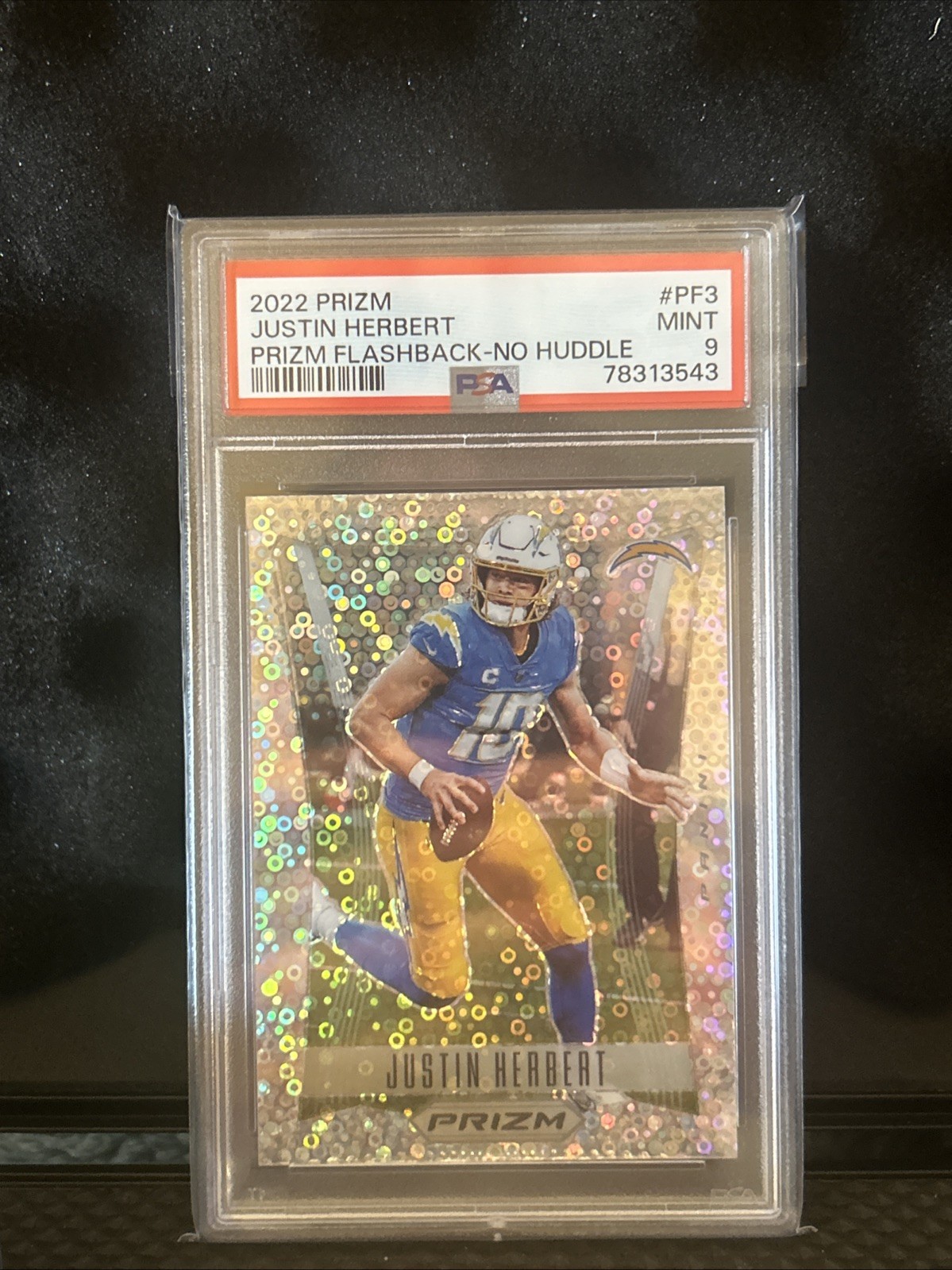 2022 Panini Prizm Justin Herbert No Huddle Prizm Flashback PSA 9 #PF3