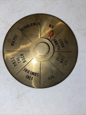 Vintage Solid Brass Executive Desktop Decision Maker 70s-80s