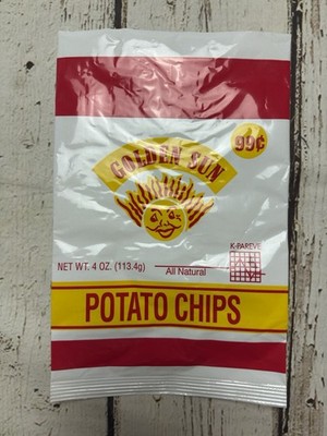 VTG Golden Sun All Natural Potato Chips Slatington PA 4 Oz 99 Cent Chip Bag
