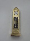 Vintage Bulova Mini Grandfather Clock Quartz Japan Brass Tone Desk Mantel Clock — photo 5