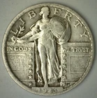 1923 Standing Liberty Silver Quarter 25c US Type Coin Very Fine Philadelphia