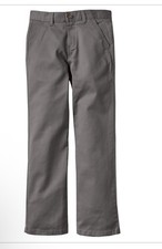 NEW Chaps Chino Pants Youth Teens Size 20 Husky Gray Stretch 32x31.5 NWT