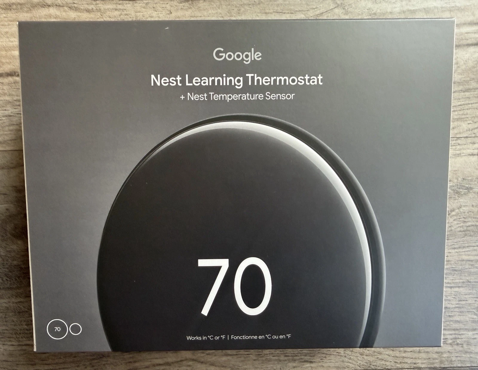 Google Nest Learning Thermostat 4th Gen w/ Sensor - Polished Obsidian -Black