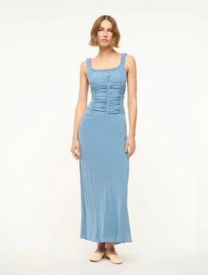 grey ruched midi dress STAUD Tillie Dress | Black | Size XS/S main image 0