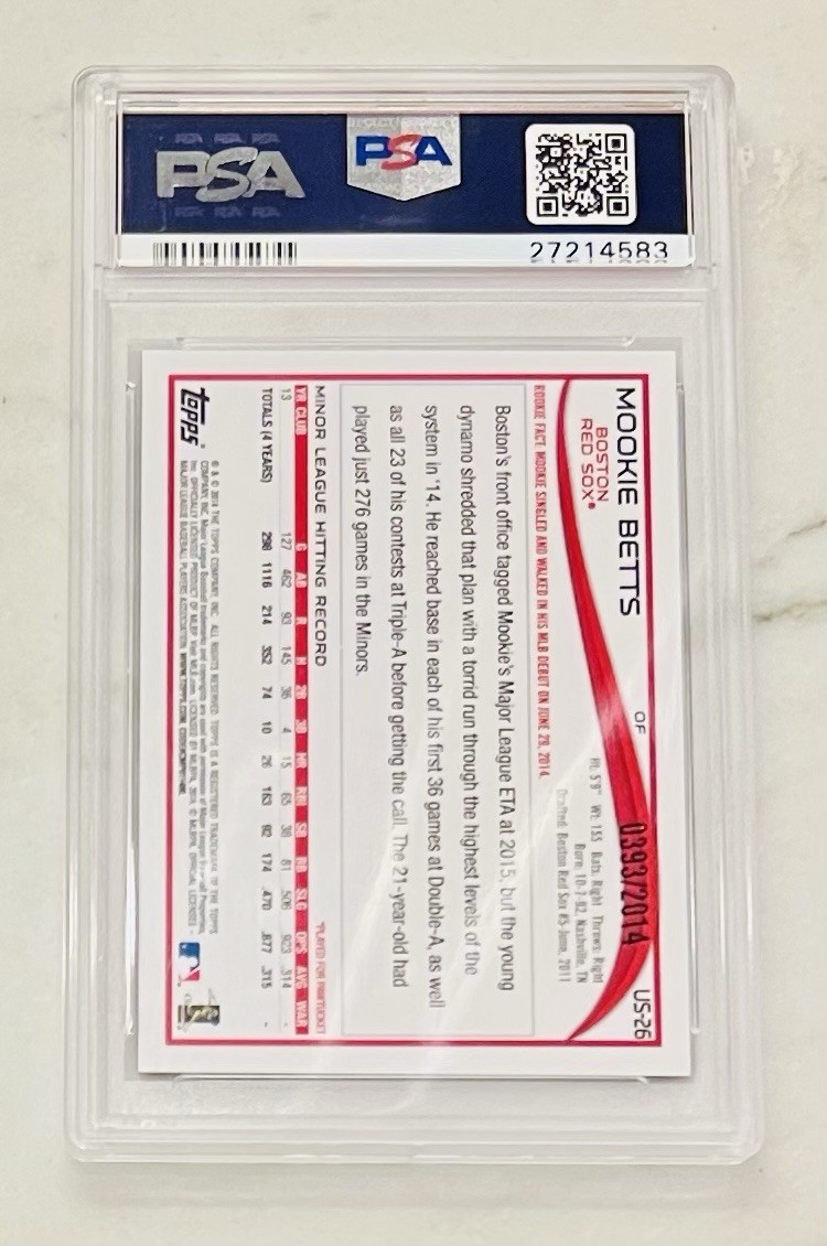 2014 Topps /2014 Mookie Betts PSA 10 view 4