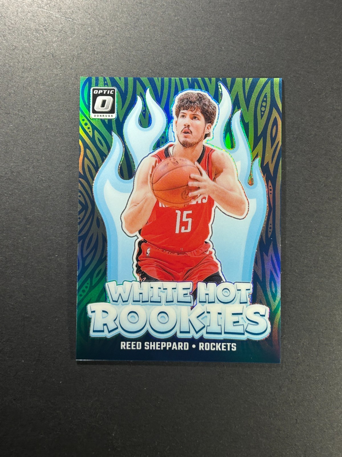 Reed Sheppard 2024-25 Donruss Optic #12 White Hot Rookies Lime Green /199 RC