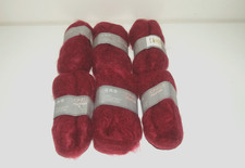 6 x Jonelle Mohair Yarn Shade 740 Burgundy Dye Lot 6303 70% Mohair Wool
