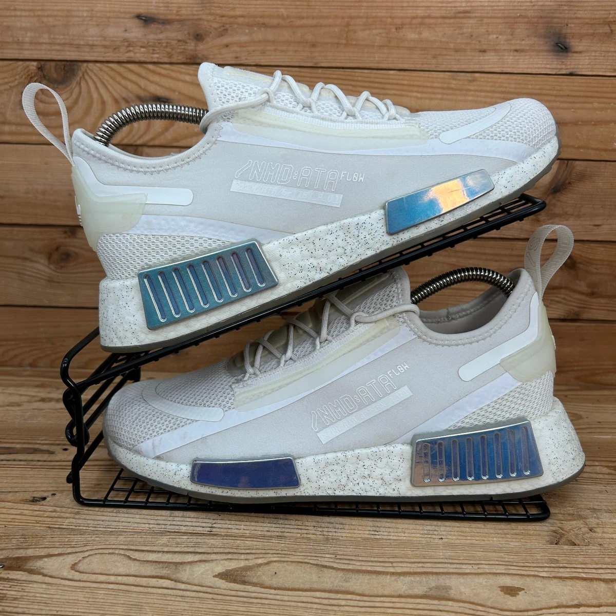 adidas gazelle silver green womens adidas Originals NMD_R1 Spectoo Trainers Size 5.5 in White main image 0
