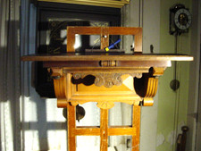 ANTIQUE ORNATE WALNUT VICTORIAN CLOCK  SHELF, c1890 GOOD CONDITION