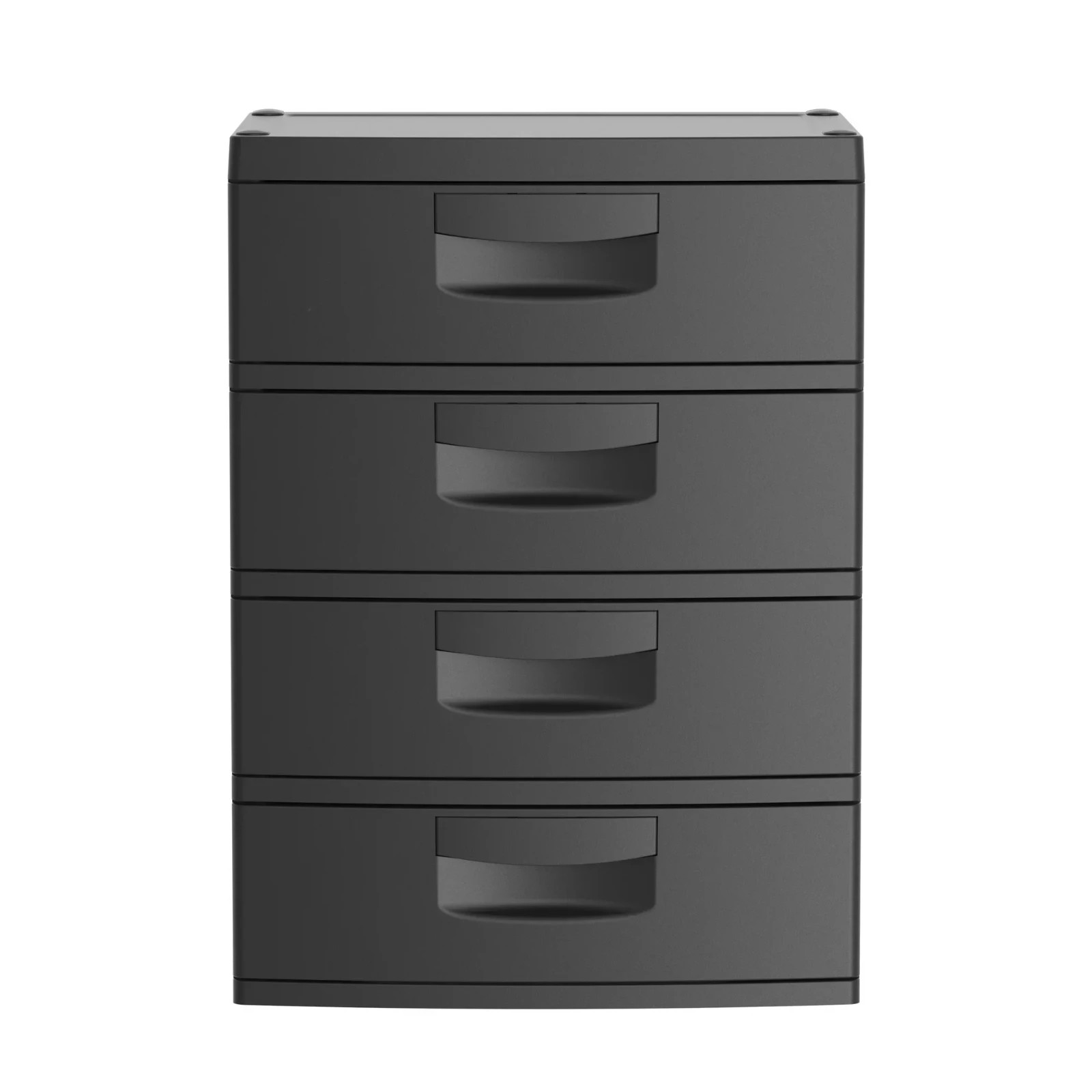 4-Drawer Black Matte Plastic Garage Storage Cabinet 18.7D x 25.39W x 35.31H-image