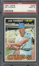 1967 TOPPS #458 LEE THOMAS PSA 9 CUBS *B67344