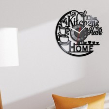 Kitchen Record Wall Clock Novelty Arabic Numeral Home Theme Wall Clock Coffee